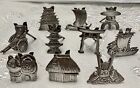 950 Sterling Silver Table Figural Place Card Japanese Set of 10 Antique Kuyeda