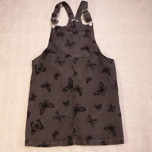 Art Class Girls Black Denim Butterfly Overall Dress XXL 2XL Dark Witchy y2k - Picture 1 of 5
