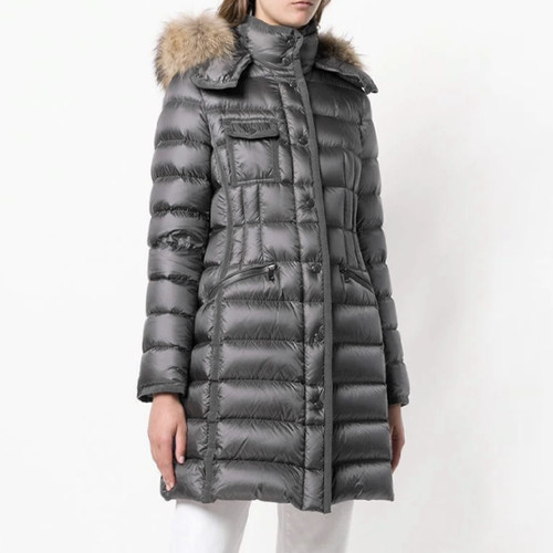 MONCLER HERMIFUR Grosgrain trapuntato piumino imbottito giacca cappuccio puffer cappotto pelliccia 5 XL 2X