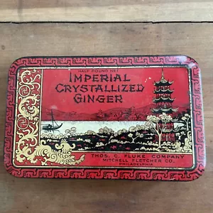 Vintage Imperial Crystallized Ginger Tin 1/2 Lb. Thos. C Fluke Co. Philadelphia - Picture 1 of 8