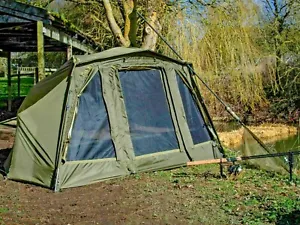 Saber Carp Fishing Bivvy Pop Up Tent Shelter Man Brolly System + Ground Sheet
