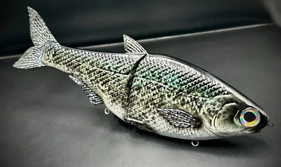 CUSTOM PAINTED HINKLE SHAD CLONE 9" SWIMBAIT HI DEF CRAPPIE COLOR-WAY 🔥📈 - Image 1 of 2