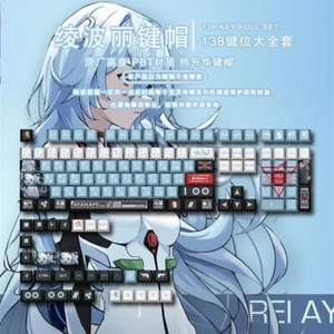 PBT EVA-00 Ayanami Rei Keycap à faire soi-même profil cerise 138 jeu de clés pour cadeau MX Waifu - Photo 1/12