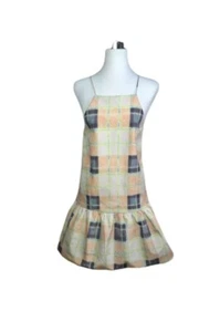 FINDERS KEEPERS plaid low back mini dress women's size S drop waist strappy - Picture 1 of 9