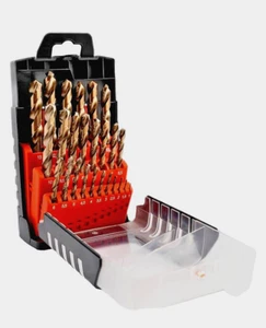 21-teiliges Kobaltbohrer-Bit-Set 1/16 Zoll-3/8 Zoll HSS M35 Jobber Drehbohrer Stahl Metall - Bild 1 von 11