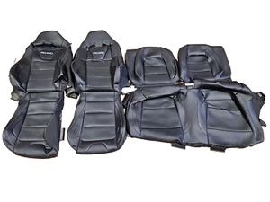 OEM Take Off Leather Seat Covers RECARO* Mustang GT COUPE 24-25 BLACK/WHITE - Picture 1 of 3