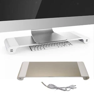 Computer Monitor Stand Riser Support Simple with 4 USB Ports PC Screen Stand - Picture 1 of 12