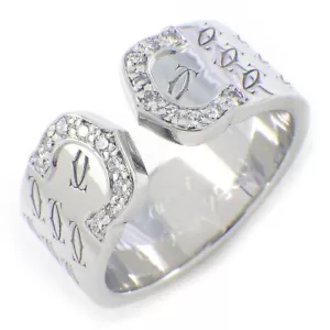 Cartier Ring C2 2C Happy Birthday 2000 Holiday Limited Diamond 750WG #51 US5.75 - Picture 1 of 9