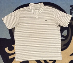 CAMISA POLO HOMBRE NIKE PERFORMANCE GOLF CASUAL RAYAS ACTIVAS BLANCO ROTO NEGRO XXL - Imagen 1 de 10