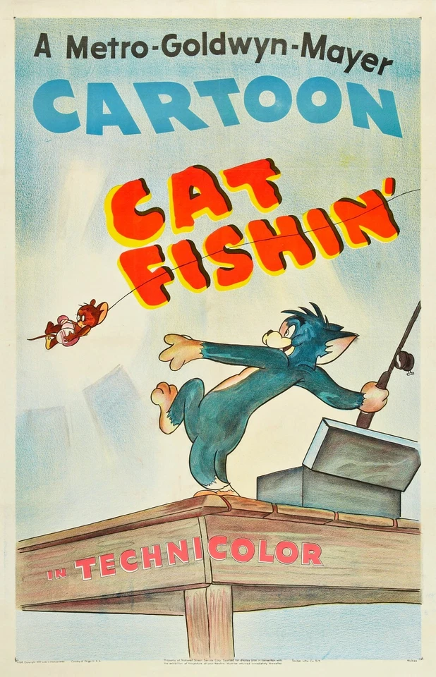 Tom and Jerry movie poster : 11 x 17 inches : Cat Fishin
