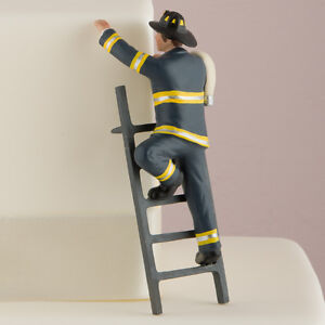 Fireman Groom Cake Topper Wedding Gift Firefighter COLOR CUSTOMIZATION Available