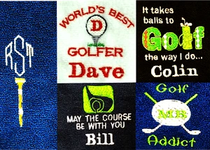 Personalisiertes dreifach faltbares Golfhandtuch 5 humorvolle Designs Name oder Initialen hinzufügen Geschenk neu - Bild 1 von 1