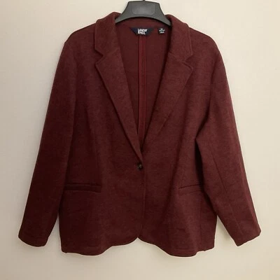 Jaqueta Blazer Lands End Feminina Tamanho 2X Cor Marrom  - Imagem 1 de 4