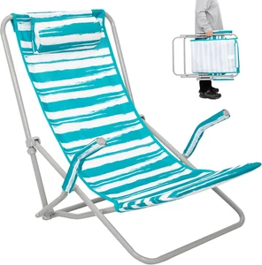 Beach Chair for Adults High Back Low Folding Camping Chair Portable Lightweig... - Picture 1 of 1