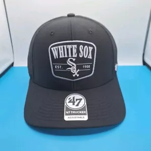 Cappello snapback regolabile camionista marca Chicago White Sox Squad '47 nero MLB - Foto 1 di 8