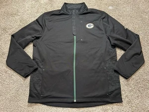 Majestic ThermaBase Jacket Men XL Black Full-Zip Green Bay Packers NFL LS KBPV - Picture 1 of 18