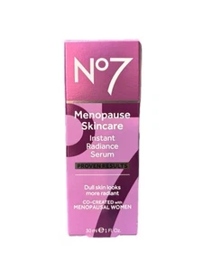 No7 Menopause Skincare Instant Radiance Serum 1 Fl oz / 30ml New In Box - Picture 1 of 1