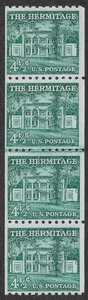US Scott #1059 MNH VF Tira de 4 con LP en agujeros pequeños medios Variedad SCV $450 - Imagen 1 de 2