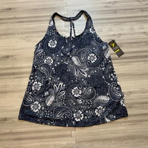 Neu mit Etikett Old Navy aktives Damen-Tanktop blau Paisley hinten offen Größe Small S - Bild 1 von 3