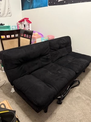 Black Futon Bed- Used- 16in tall 70in long 41in wide - Image 1 of 4