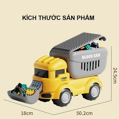 Engineering Building Blocks Dump Truck Play Car 124 Pieces - Image 1 of 4