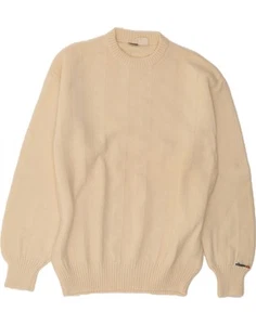 ELLESSE Mens Crew Neck Jumper Sweater IT 48 Medium Off White Wool VX09 - Picture 1 of 3