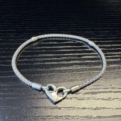Pandora Moments Sterling Studded Chain Heart Clasp Bracelet  592453C00  7.75” - Image 1 of 4