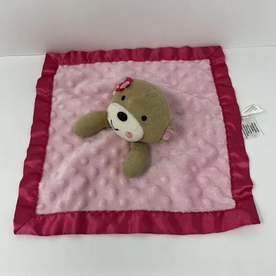 Manta de seguridad de felpa Granimals Lovey Pink Monkey Dot espalda satinada Foto 1 de 4