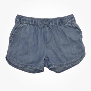 Kinder Mädchen Chambray Denim elastische Taille Kordelzug Shorts Größe 6 - Bild 1 von 6