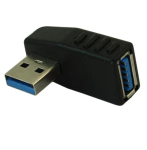 USB 3.2 Gen 1 LEFT Facing A Male to A Female 90 Degree Right Angle Adapter - Picture 1 of 3