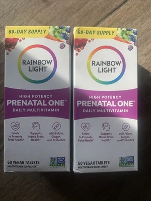 Rainbow Light Prenatal One Paquete de 2 60 Comprimidos Veganos Multivitamínicos Exp 08/2026 Foto 1 de 4