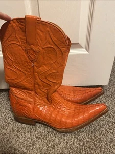 Wild West Western Boots Orange Cowboy Boots Size 11EE - Picture 1 of 20