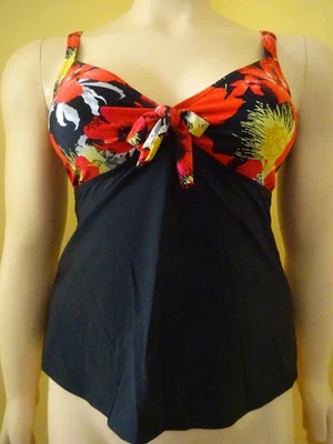 Tankini- / Bikini-Oberteil bpc selection bonprix 44 schwarz Cups floral bunt NEU - Bild 1 von 4