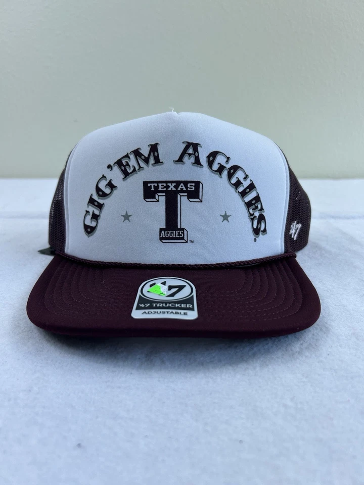 Texas A&M Aggies Hat ‘47 Brand Mesh Trucker "Gig 'Em" Snapback OSFA