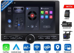 Double DIN 10.1" Android Auto 13 8+128 Carplay Car Stereo Radio GPS DSP Headunit - Picture 1 of 24