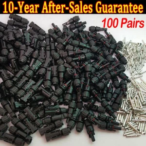 100-Pairs Male Female M/F Solar Panel Wire Cable Waterproof Connectors for MC4 - Picture 1 of 16
