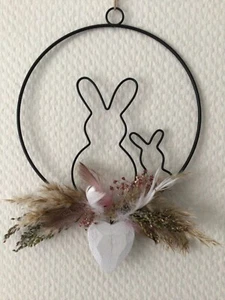 Metallkranz Flowerhoop Türkranz Fensterdeko Objekt Metallring Ostern Muttertag - Bild 1 von 2