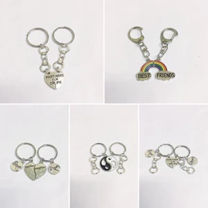 Tibetan Silver Metal Two Piece Keyrings set; 5cm - 7.3cm - Picture 1 of 11
