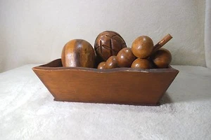 Holzschale und Holzobst - Bild 1 von 5