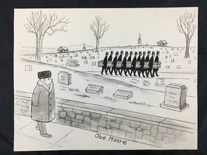 Original Editorial Cartoon Art By Joe Moore "Final Destination" - Picture 1 of 2
