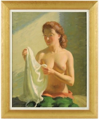 Pintura a óleo original feminina nua por Frank Jameson (britânica, 1899–1968) - Imagem 1 de 4