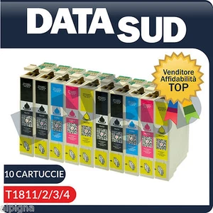 KIT 10 CARTUCCE COMPATIBILI EPSON T1811/2/3/4 BKx4 PEZZI C/M/Yx2 PEZZI - Imagen 1 de 1