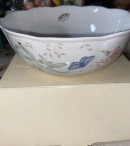 Lenox Farfalla Servizio Prato Ciotola Verdure Bianco Nuovo con scatola - Foto 1 di 3