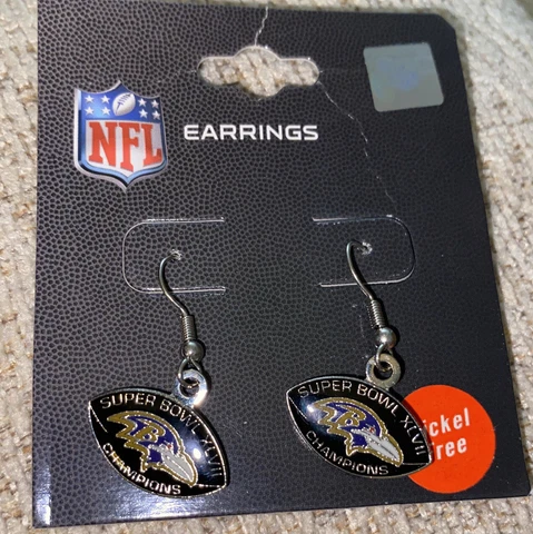 Baltimore Ravens Super Bowl XLVII NFL Dangle Earrings Cover