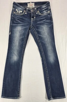 Pantalones de mezclilla Big Star para mujer Liv Y2K tiro bajo ajustados vaquera occidental azul 26x31,5 Foto 1 de 4