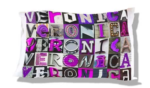 Funda de Almohada Personalizada VERONICA con Fotos de Letras de Letrero PÚRPURA - Imagen 1 de 1