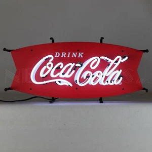 Coca-Cola Fishtail Junior Neon Sign Neon Light Sign 24" x20" - Picture 1 of 2