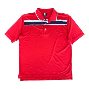 FootJoy FJ Stretch Stripe Short Sleeve Golf Red Polo Shirt Size XL - Picture 1 of 8
