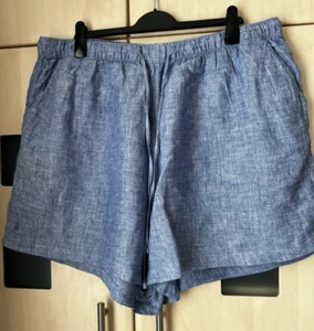 Tahari Blue Linen Shorts Size 26 - 28. Pockets. VGC - Picture 1 of 5