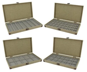 Jewellers Wooden Display Case with Grey Jewellery Divider Compartment Insert - Picture 1 of 16